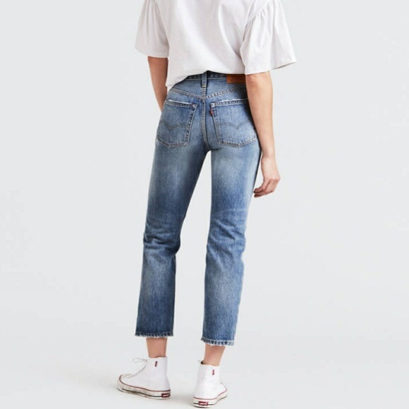 Levi's 501 Wedgie Cropped Selvedge Jeans Big E - Picture 2 of 8